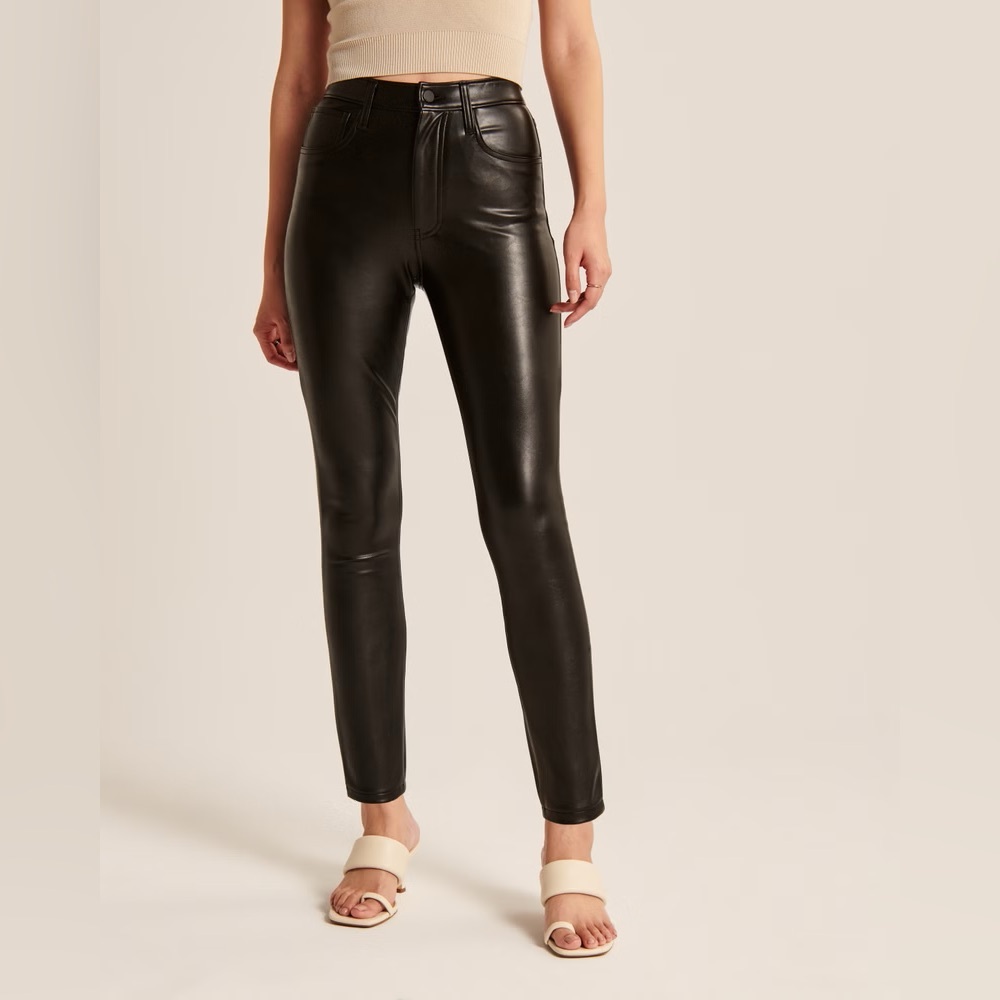 Abercrombie • Vegan Leather High Rise Skinny Pants